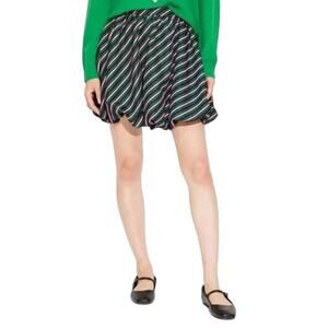 New Wicked Paul Tazwell Striped Pink Green Black Bubble Mini Skirt XXL